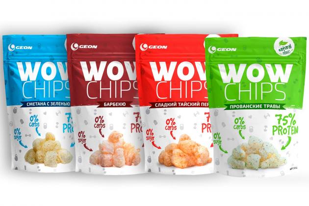 Набор из 4-х видов Протеиновых чипсов WOW CHIPS по цене 3-х